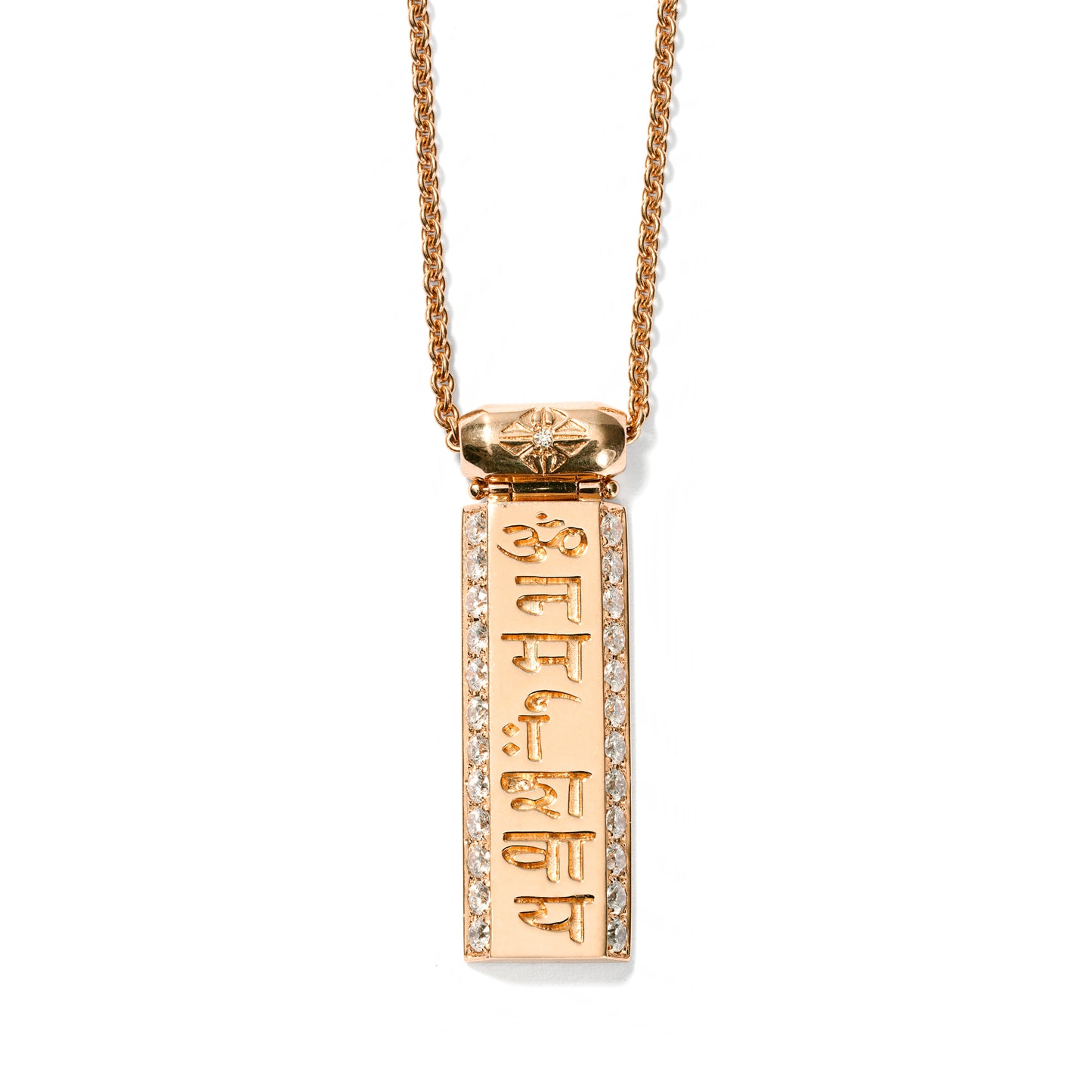 Pavè Gold Bar Pendant - Small