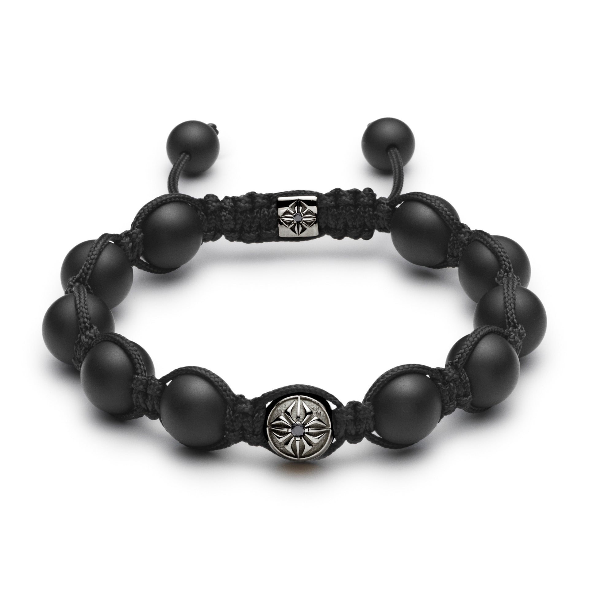 The iconic SHAMBALLA® Braided Bracelet with 10mm beads and macramé braiding